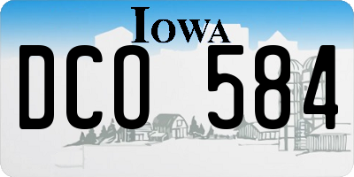 IA license plate DCO584