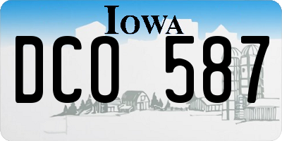 IA license plate DCO587