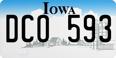 IA license plate DCO593