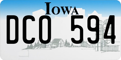 IA license plate DCO594