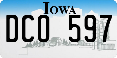 IA license plate DCO597