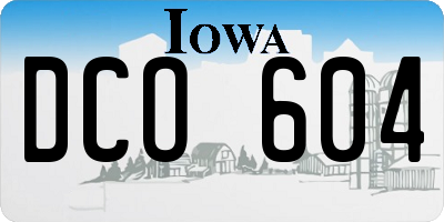 IA license plate DCO604