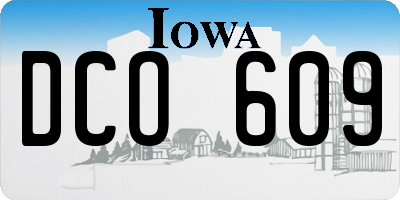 IA license plate DCO609