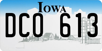 IA license plate DCO613