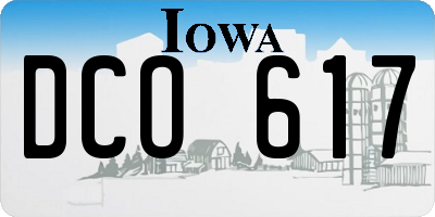 IA license plate DCO617