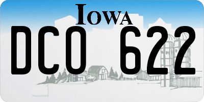 IA license plate DCO622