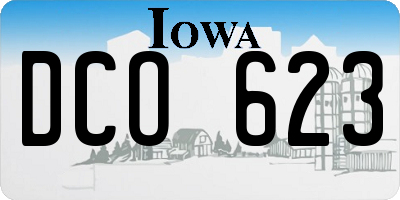 IA license plate DCO623