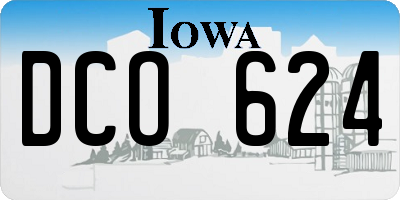 IA license plate DCO624