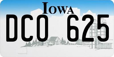 IA license plate DCO625
