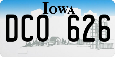 IA license plate DCO626