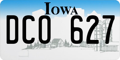 IA license plate DCO627