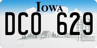 IA license plate DCO629