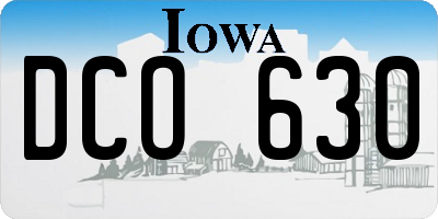 IA license plate DCO630