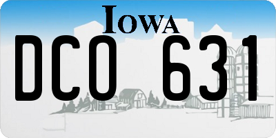 IA license plate DCO631
