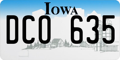 IA license plate DCO635