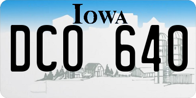 IA license plate DCO640
