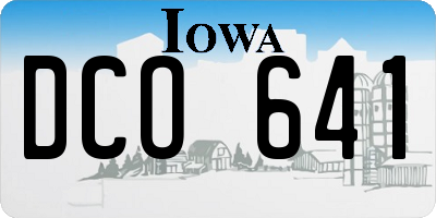 IA license plate DCO641