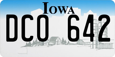 IA license plate DCO642