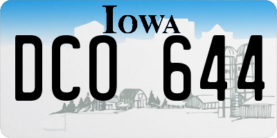IA license plate DCO644