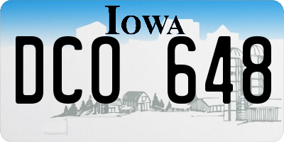 IA license plate DCO648