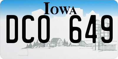 IA license plate DCO649