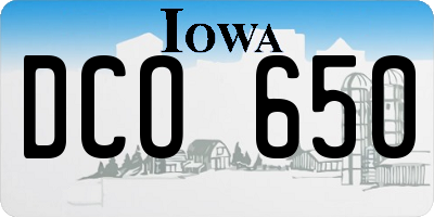 IA license plate DCO650