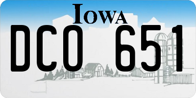 IA license plate DCO651