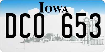 IA license plate DCO653