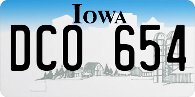 IA license plate DCO654