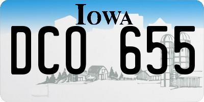 IA license plate DCO655