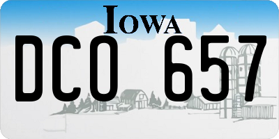 IA license plate DCO657