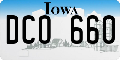 IA license plate DCO660