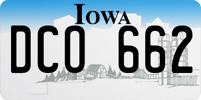 IA license plate DCO662