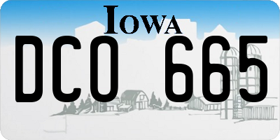 IA license plate DCO665
