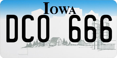 IA license plate DCO666