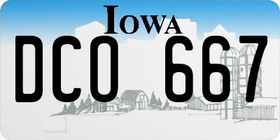 IA license plate DCO667