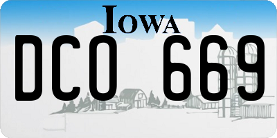 IA license plate DCO669