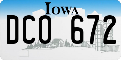 IA license plate DCO672