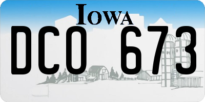 IA license plate DCO673