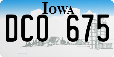 IA license plate DCO675