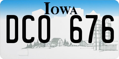 IA license plate DCO676