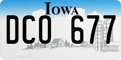 IA license plate DCO677