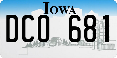 IA license plate DCO681