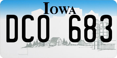 IA license plate DCO683