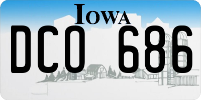 IA license plate DCO686