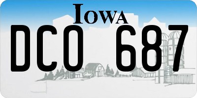 IA license plate DCO687