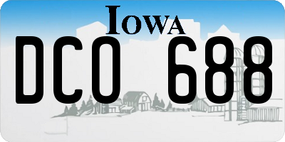 IA license plate DCO688