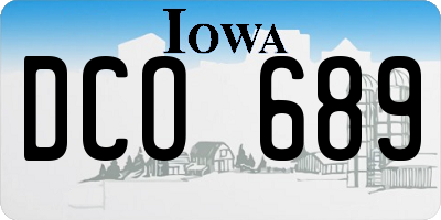 IA license plate DCO689