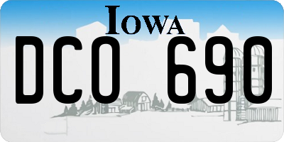IA license plate DCO690