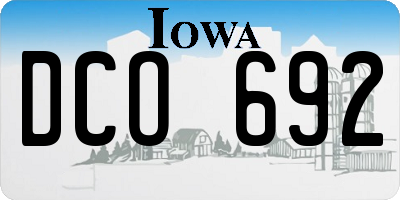 IA license plate DCO692